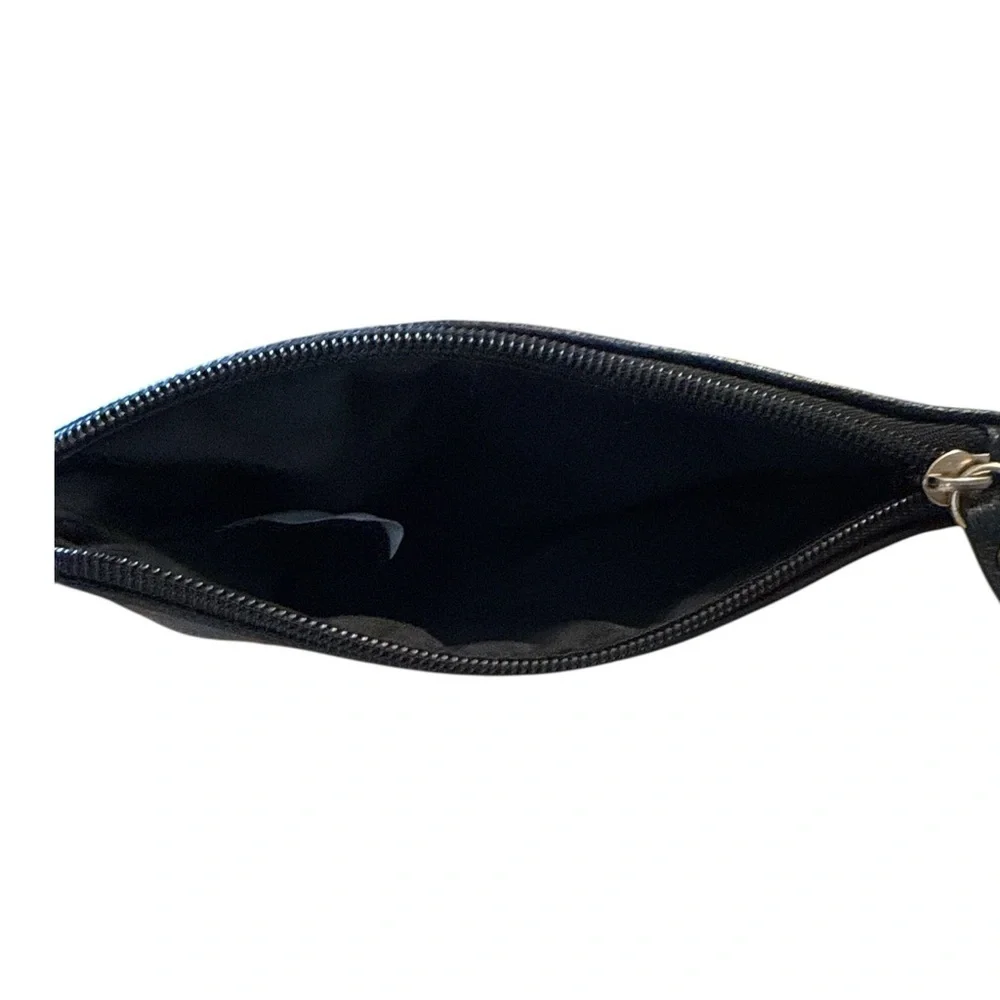 GUESS Black Wristlet Clutch Y2K Logo Zip Pouch Minimal Chic